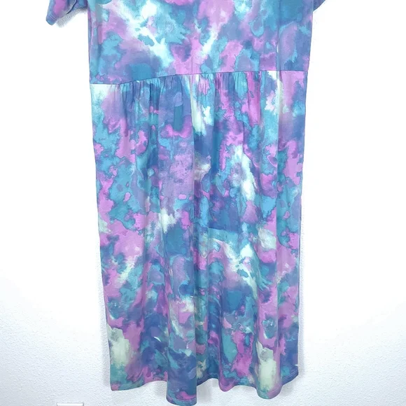 LOGO By Lori Goldstein Tie Dye Jersey Midi Dress - Picture 9 of 10